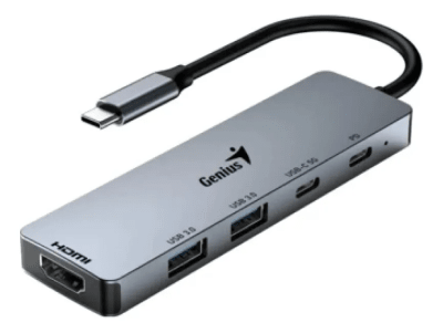 HUB GENIUS 5 EN 1 USB-A + USB-C + HDMI 4K UH-500-GR1