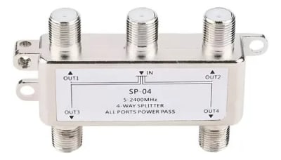 ADAPTADOR SPLITTER SATELITAL 1 A 4 2400 MHZ1