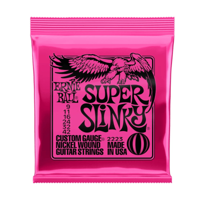 SET CUERDAS GUITARRA ELECTRICA ERNIE BALL SUPER SLINKY 9-421