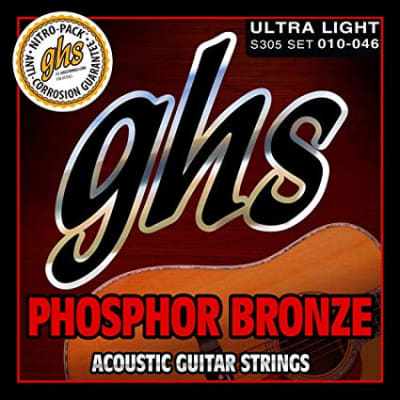 SET DE CUERDAS ACUSTICAS GHS Phosphor Bronze Strings S305 Ultra Light 10-461