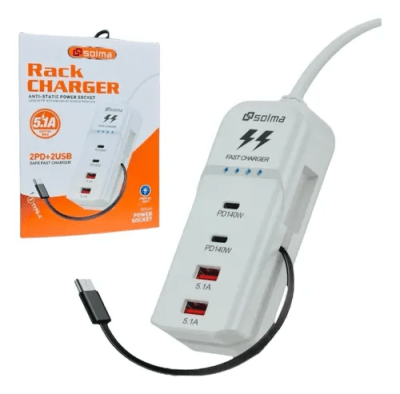 CARGADOR 140W USB- A Y USB-C CARGA RÁPIDA 4 ENTRADAS1