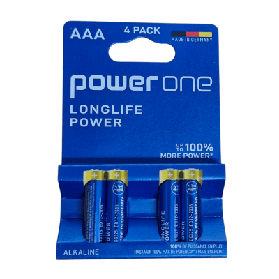 PILA ALCALINA AAA 4 UNIDADES POWER ONE1