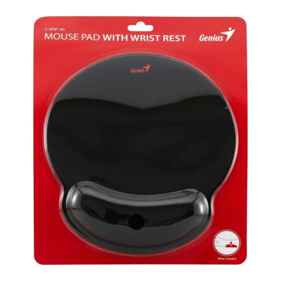 MOUSE PAD NEGRO GENIUS 25X23CM  ANTIDESLIZANTE CON APOYO1