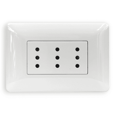 Tomacorriente o Enchufe Triple Compacto 10 A 220 V Blanco  STANFORD1