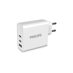 Cargador de Pared 65W 2 USB-C y 1 USB-A Carga Rápida Philips