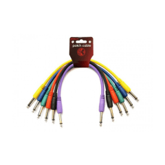 CABLE PATCH 6.3 MM MONO A MONO PACK 6 UNIDADES 15 CM KIRLIN