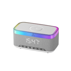 RADIO RELOJ AMBIENT LIGHT CON CARGA INALÁMBRICA RGB MICROLAB