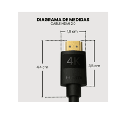 Cable HDMI 2.0 Certificado 4K 60Hz, Gold Plated 10 Mts.