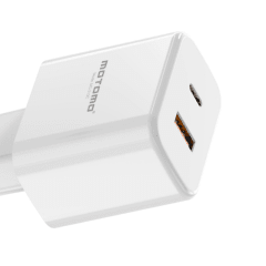 Cargador Rápido Motomo c/ Cable Tipo C Blanco a iphone