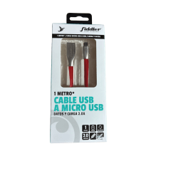 CABLE DE CARGAY DATOS  MICRO USB FIDDLER ROJO