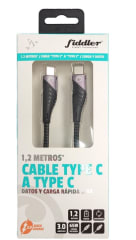 CABLE DE DATOS Y CARGA RÁPIDA FIDDLER USB-C A USB-C