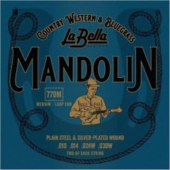 Set de cuerdas Mandolina La Bella 770M medium-loop end