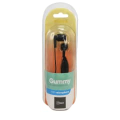 AUDÍFONO GUMMY NEGRO IN-EAR CON MICRÓFONO MICROLAB