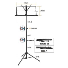 Atril de partitura 1.5 metros con bolso