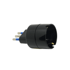 Adaptador Schuko Macrotel negro 10A 250V