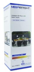 LAMPARA DE MESA RECARGABLE Y SOLAR BLANCA