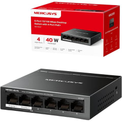 SWITCH MERCUSYS 6 PUERTOS 10/100Mbps con 4 porturi PoE+