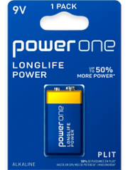 BATERIA ALCALINA 9 VOLTIOS POWER ONE
