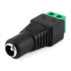 CONECTOR ADAPTADOR DC HEMBRA PARA CAMARAS 2.1 X 5.5 mm.
