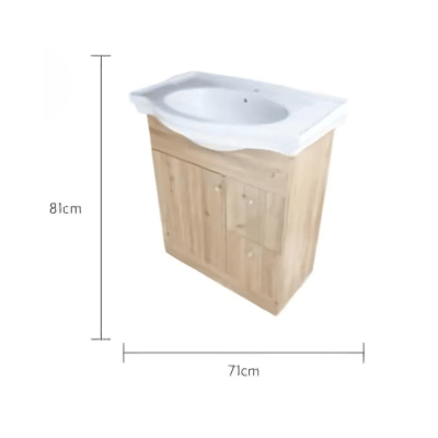 KIT MUEBLE ADELE + CUBIERTA BLANCHE 80 RUSTICO 81X711