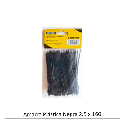 AMARRA PLASTICA NEGRA 2.5X160MM (100)  UYUST1