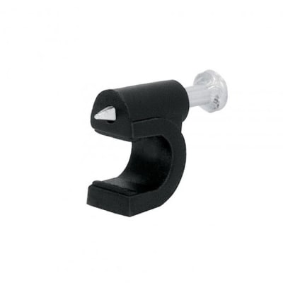 GRAPA P/CABLE COAXIAL 8MM NEGRO BOLSA1