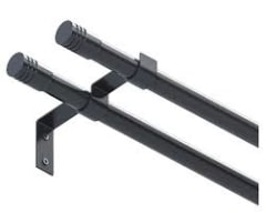 BARRA CORTINA NEGRO C/SOPORTE