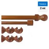 KIT BARRA CORTINA MAD CEDRO 2.4MT