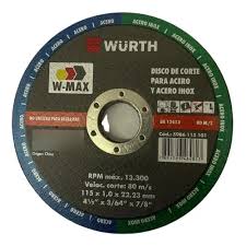 DISCO CORTE MET 4 1/2 FINO WURTH