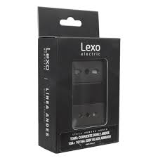 ENCHUFE EMB DOBLE  10AM LEXO NEGRO