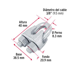 NUDO PARA CABLE 3/8