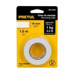 CINTA DOBLE CONTACTO 1.5MT/19MM PRETUL