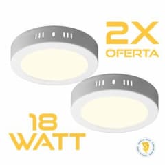 PACK 2 FOCO LED REDON SOBREP 18W BEKAM