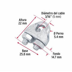 NUDO PARA CABLE 3/16