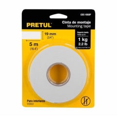 CINTA DOBLE  CONTACTO 19MM/5MT PRETUL
