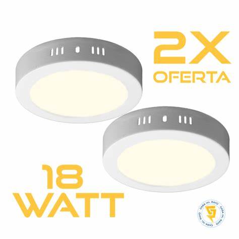 PACK 2 FOCO LED REDON SOBREP 18W BEKAM 1