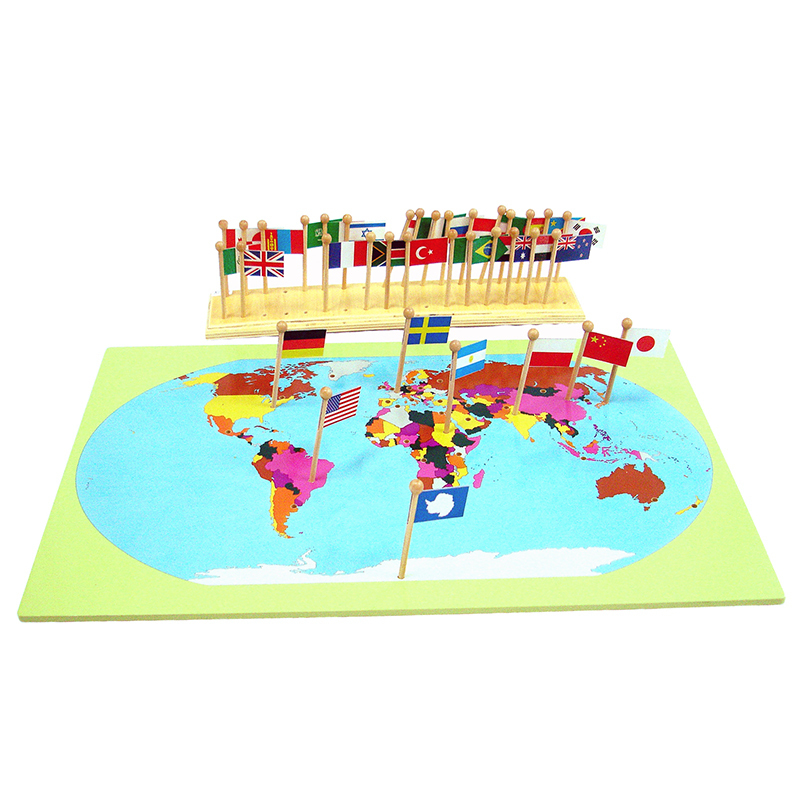 Mapamundi con Banderas Montessori Mapamundi con Banderas Montessori
