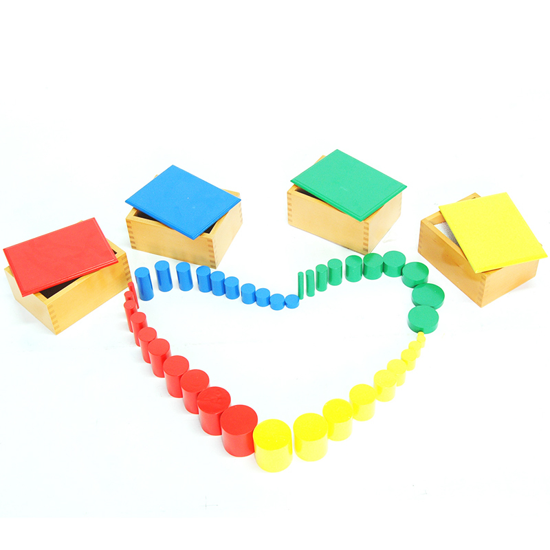 4 Cajas cilindros de colores Montessori 4 Cajas cilindros de colores Montessori