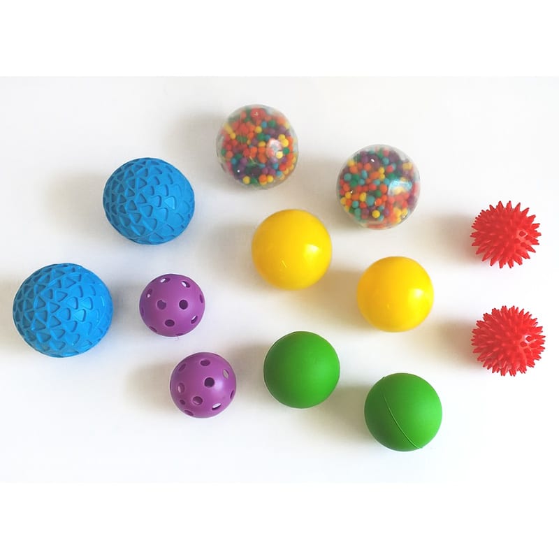 Set de 12 balones sensoriales surtidos Set de 12 balones sensoriales surtidos