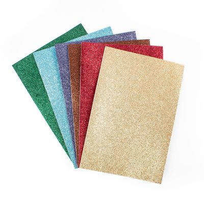 Goma eva glitter adhesiva 6 col., 20x30 cm.