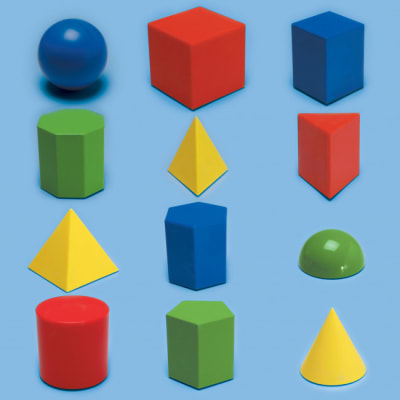 Cuerpos geométricos acrílicos, 12pz