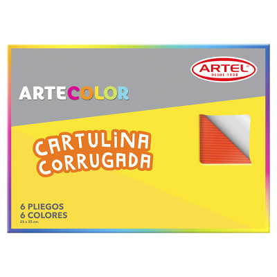 Artel Artecolor - Estuche cartulina corrugada 6 pliegos, 6 colores