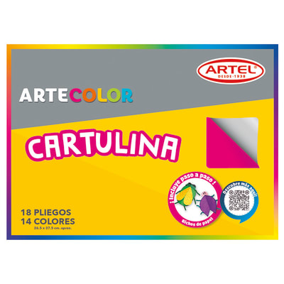 Artel Artecolor - Estuche cartulina 18 pliegos, 14 colores1