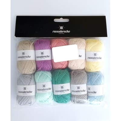 10 Mini ovillos de lana 10grs c/u colores pasteles1
