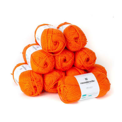 Lana 2 hebras, 50grs naranjo - 10 ovillos1