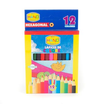 Lápices 12 colores cortos hexagonal1