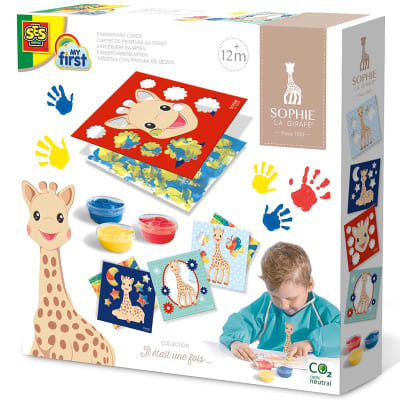 Sophie la girafe - Tarjetas con pintura de dedos1