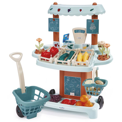 Vert Azur - Puesto de mercado con carrito de compras 41pz