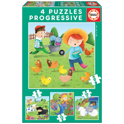 4 Puzles progresivos animales de la granja1