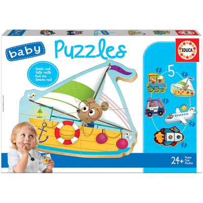 Baby puzles vehículos II, 5 puzles de 3 a 5 piezas1